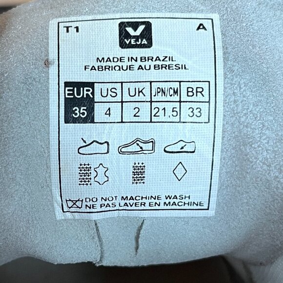 Veja V-10 Sneakers EU Size 35 White Beige Gray Navy Mesh Eco-Friendly - Picture 3 of 7